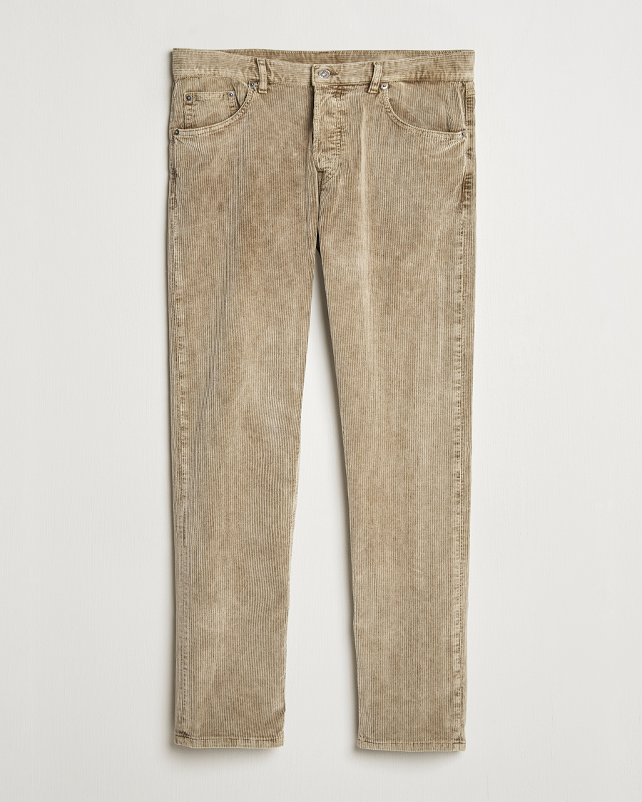 Uomini | Pantaloni | Dondup | Icon Corduroy Trousers Khaki
