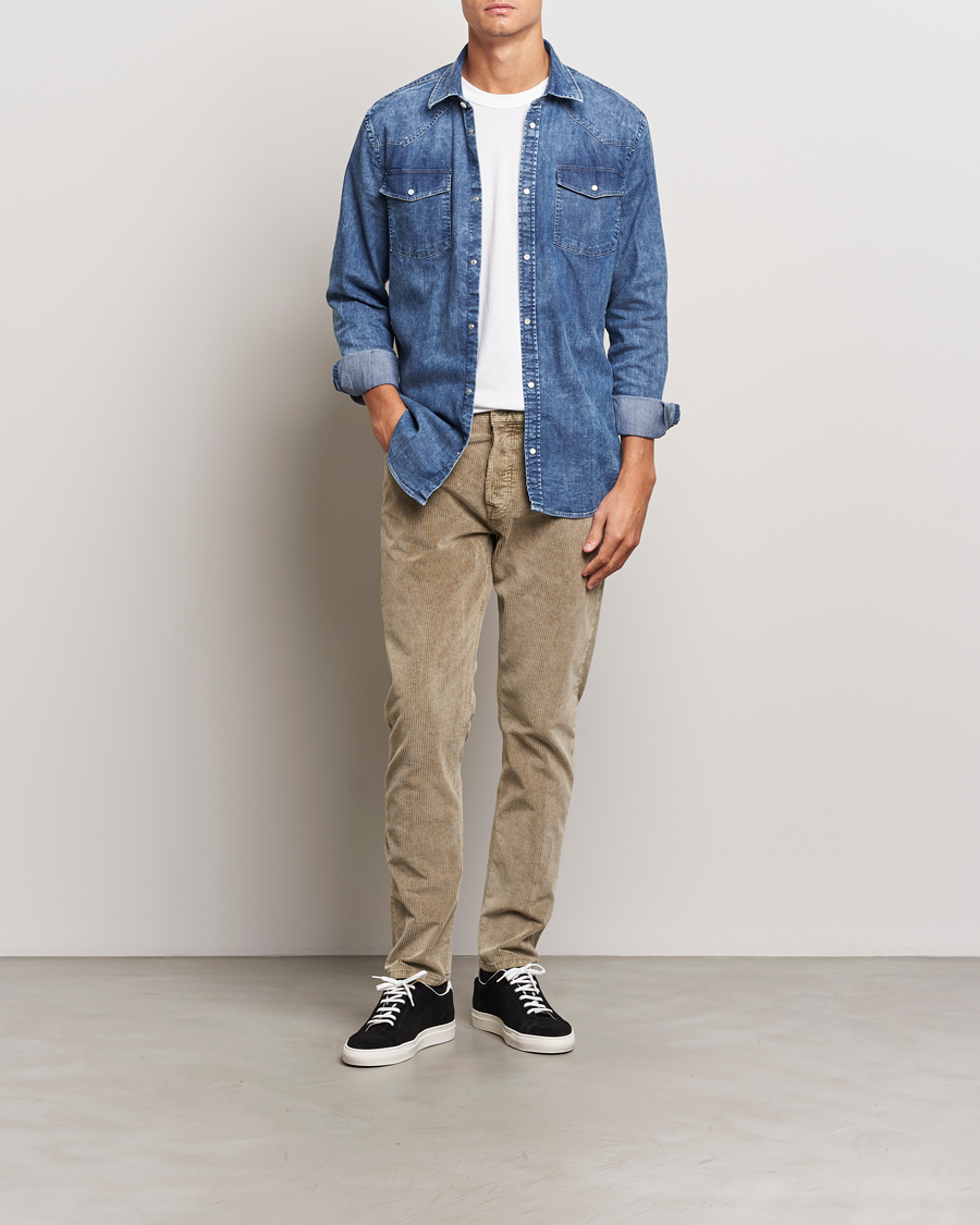 Uomini | Pantaloni | Dondup | Icon Corduroy Trousers Khaki