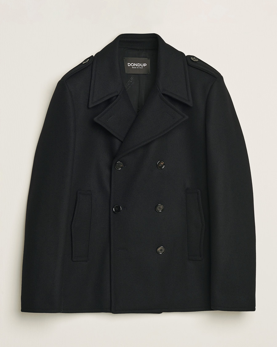 Uomini | Giacche | Dondup | Wool Peacoat Black