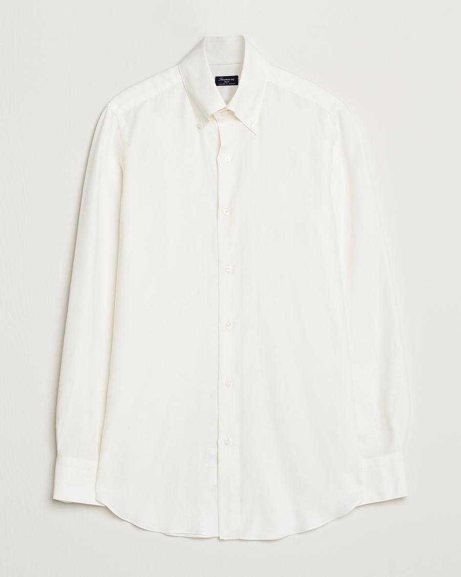 Uomini | Camicie | Finamore Napoli | Milano Slim Cashmere BD Shirt White