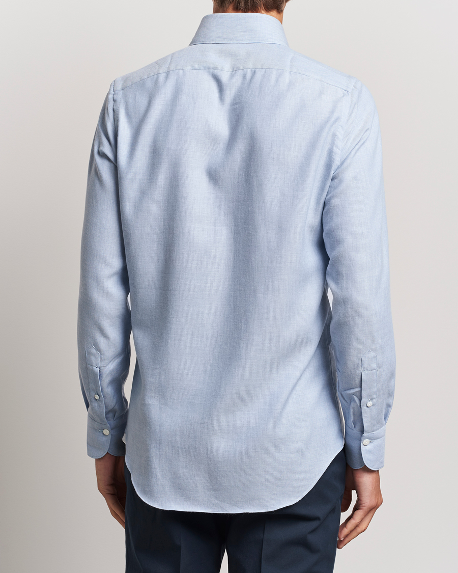 Uomini | Camicie | Finamore Napoli | Milano Slim Cashmere BD Shirt Light Blue
