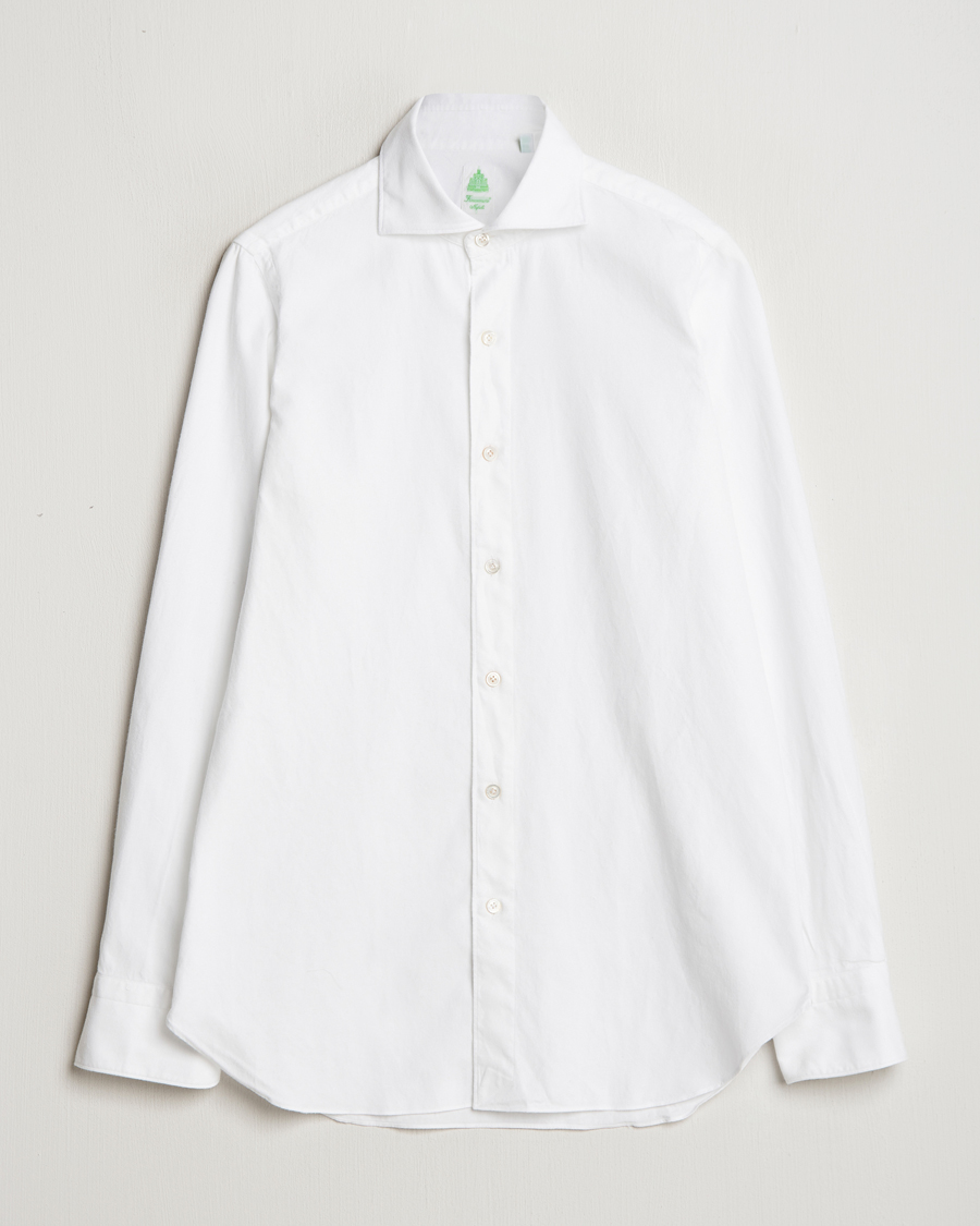 Uomini | Camicie | Finamore Napoli | Gaeta Flannel Shirt White
