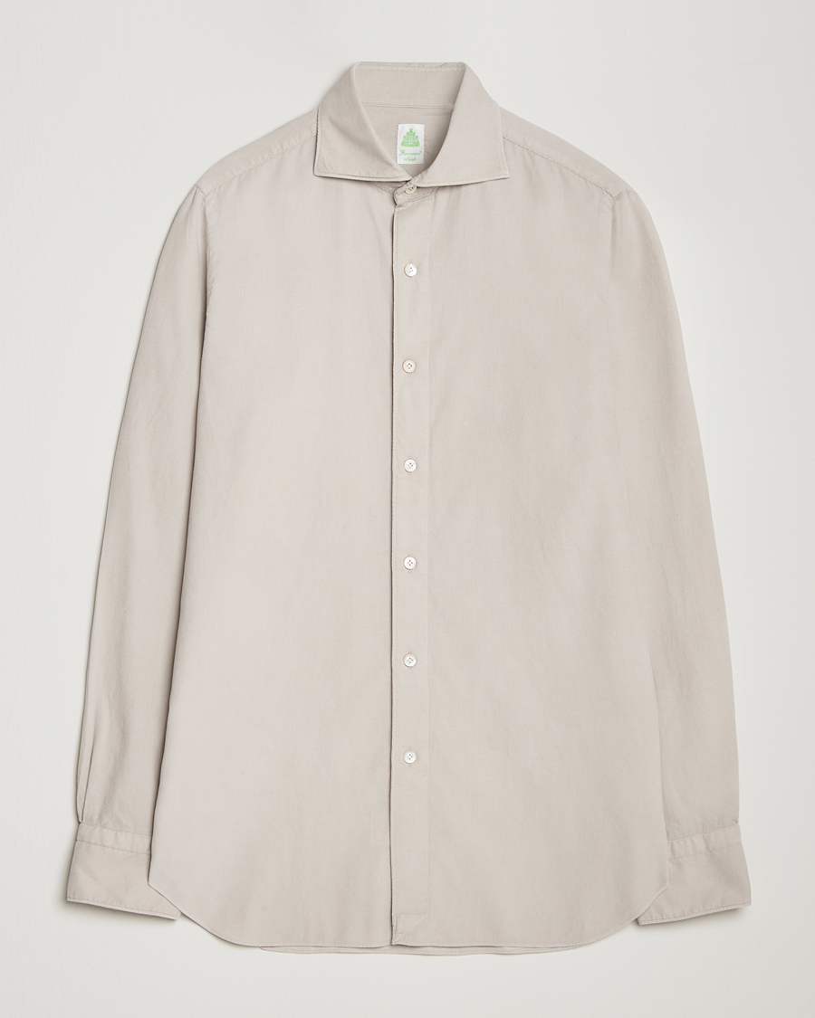 Uomini | Camicie | Finamore Napoli | Gaeta Corduroy Shirt Light Beige