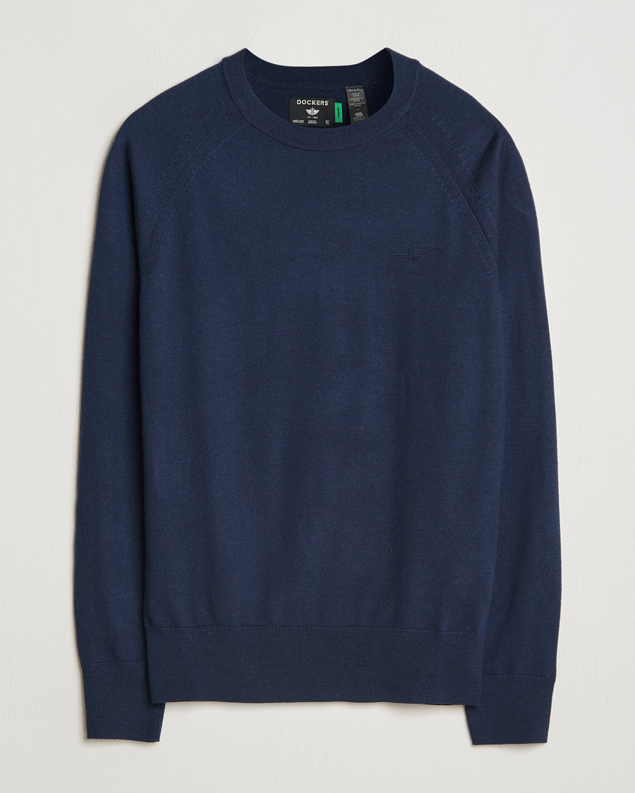 Uomini | Maglieria | Dockers | Washable Merino Crewneck Navy Blazer