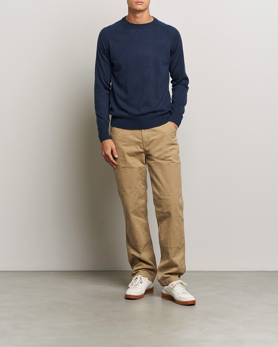 Uomini | Maglieria | Dockers | Washable Merino Crewneck Navy Blazer