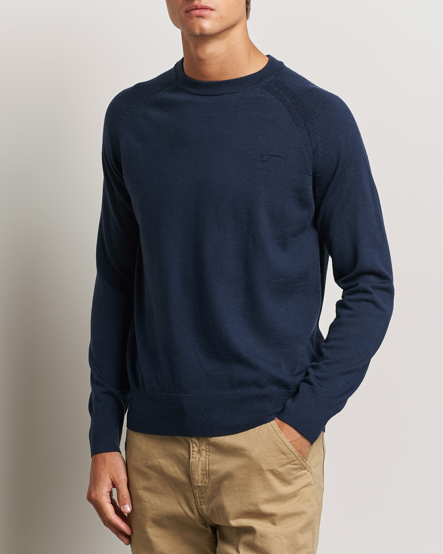 Uomini | Maglieria | Dockers | Washable Merino Crewneck Navy Blazer