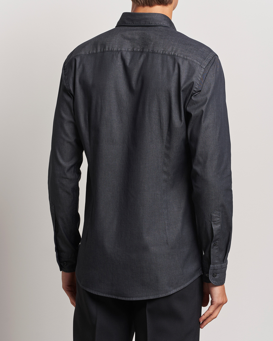 Uomini | Camicie | Eton | Slim Fit Stretch Denim Shirt Black