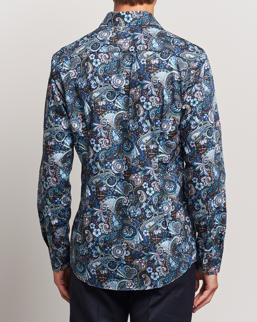 Uomini | Camicie | Eton | Slim Fit Signature Twill Printed Shirt Navy