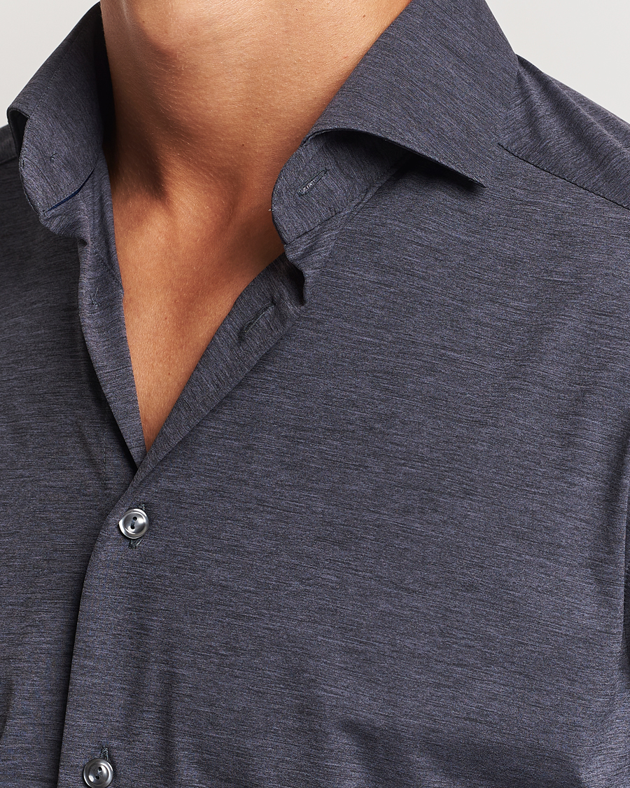 Uomini | Camicie | Eton | Slim Fit Four Way Stretch Shirt Dark Grey