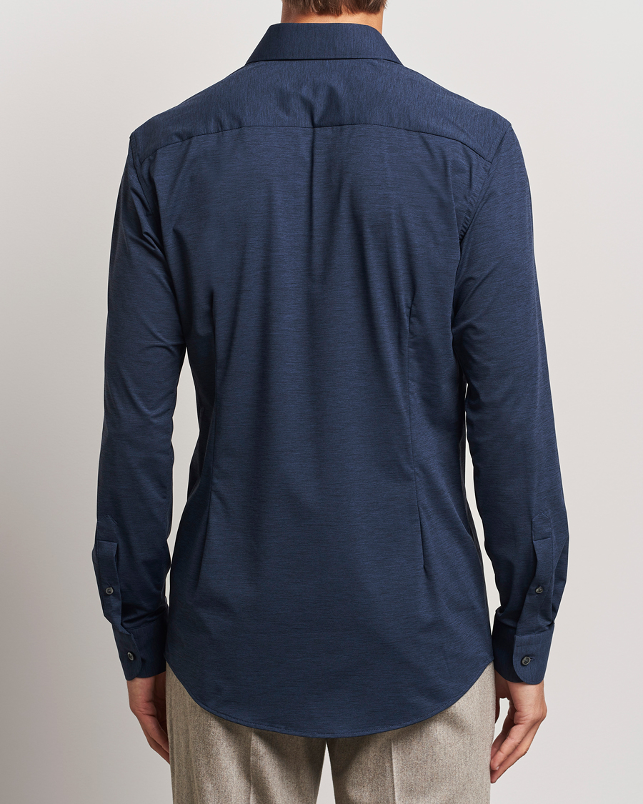 Uomini | Camicie | Eton | Slim Fit Four Way Stretch Shirt Navy Blue