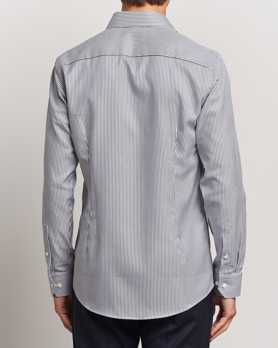 Uomini | Camicie | Eton | Slim Fit Signature Twill Striped Shirt Grey/White