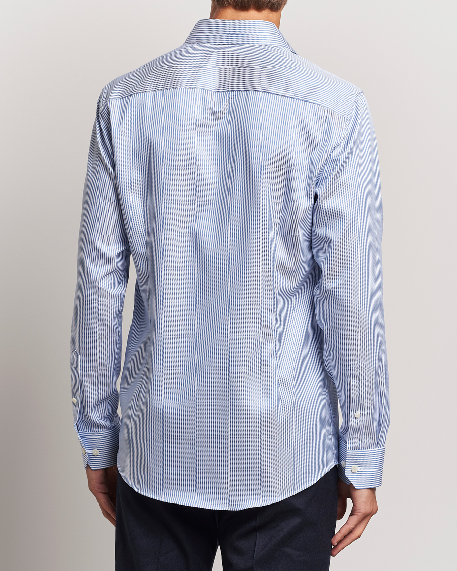 Uomini | Camicie | Eton | Slim Fit Signature Twill Striped Shirt Blue/White