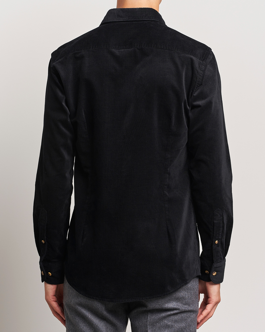 Uomini | Camicie | Eton | Slim Fit Fine Wale Corduroy Shirt Black