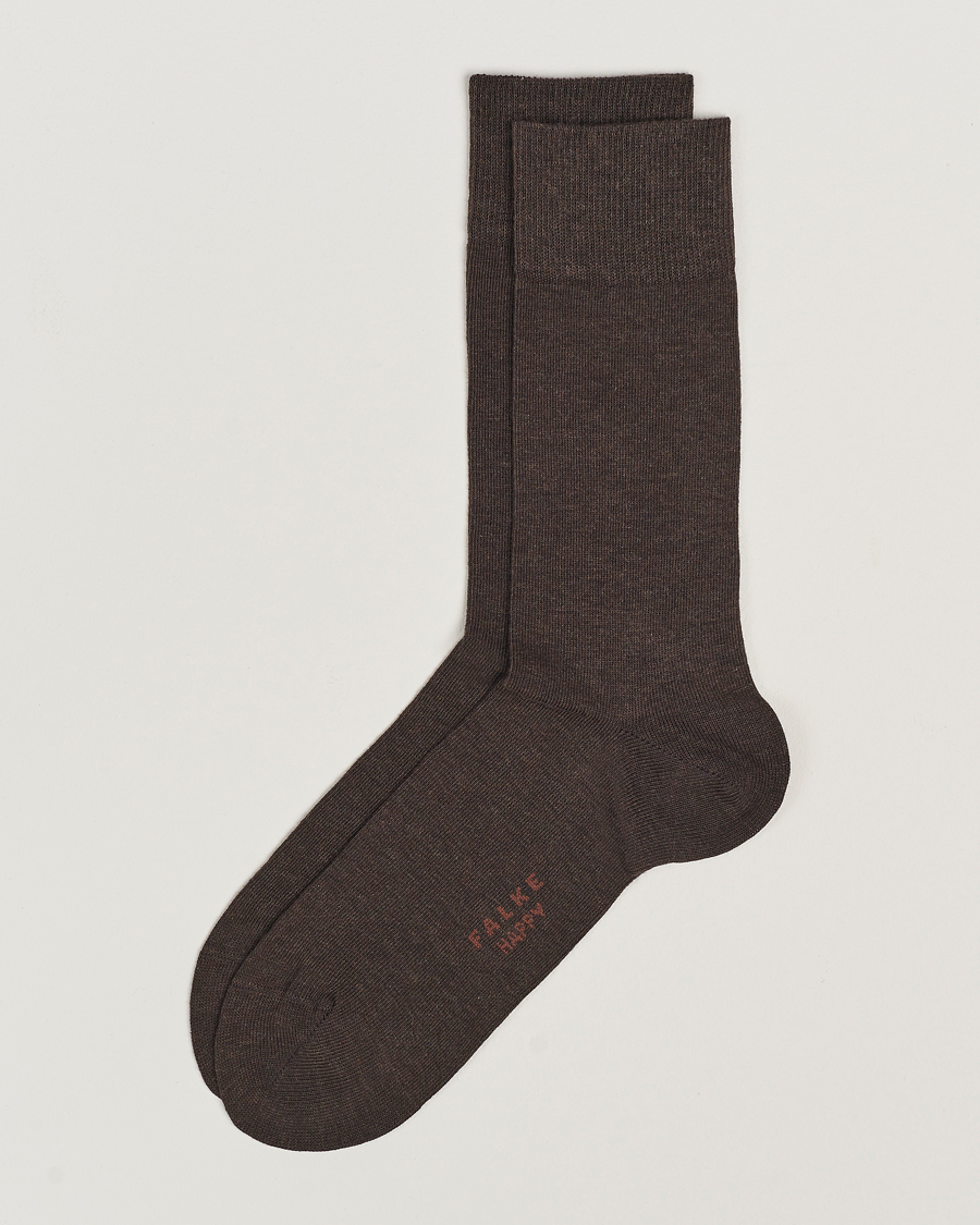 Uomini | Biancheria intima | Falke | Happy 2-Pack Cotton Socks Dark Brown