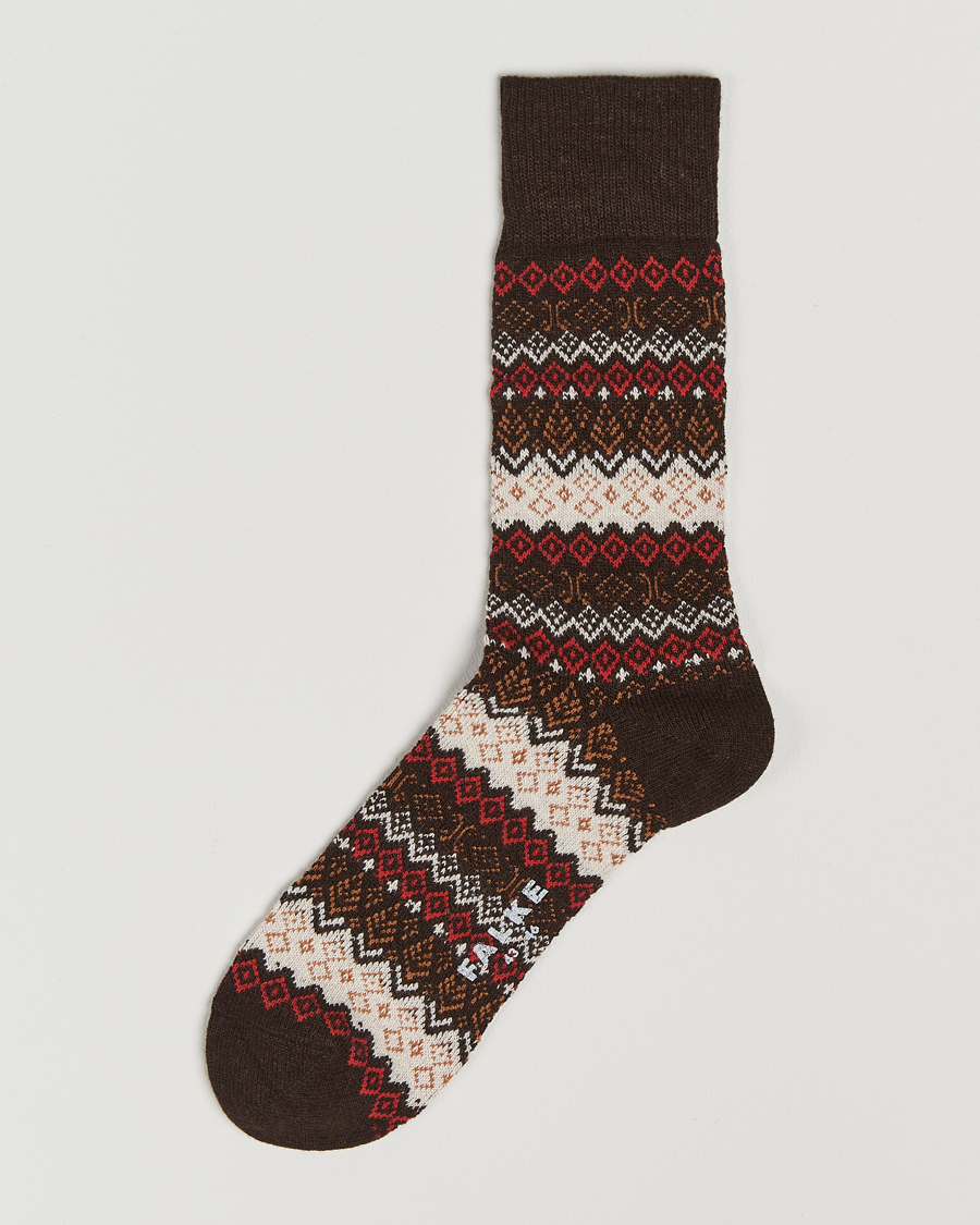 Uomini | Biancheria intima | Falke | Aspen Fairisle Socks Dark Brown