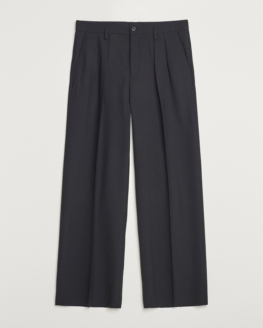 Uomini | Pantaloni | Filippa K | Milo Wide Wool Trousers Black