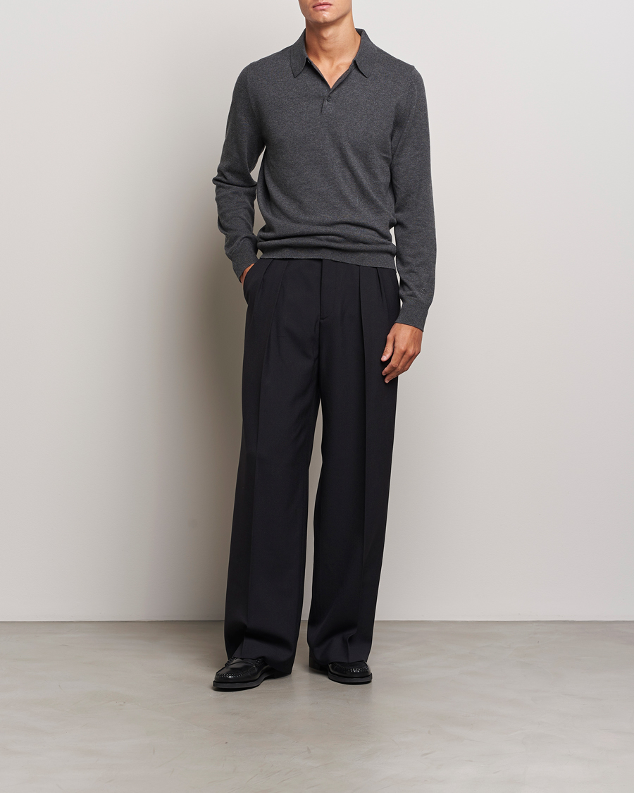 Uomini | Pantaloni | Filippa K | Milo Wide Wool Trousers Black