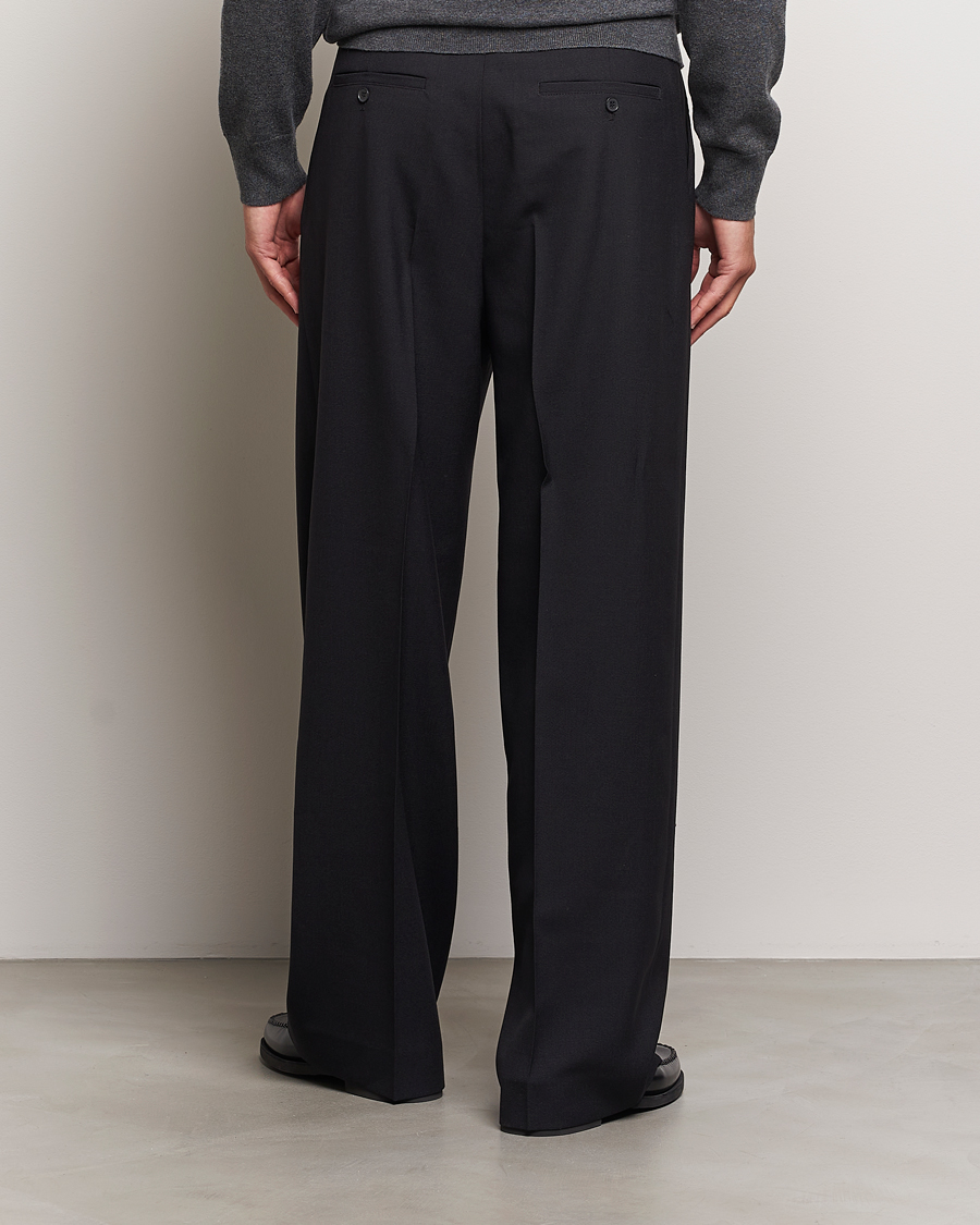 Uomini | Pantaloni | Filippa K | Milo Wide Wool Trousers Black