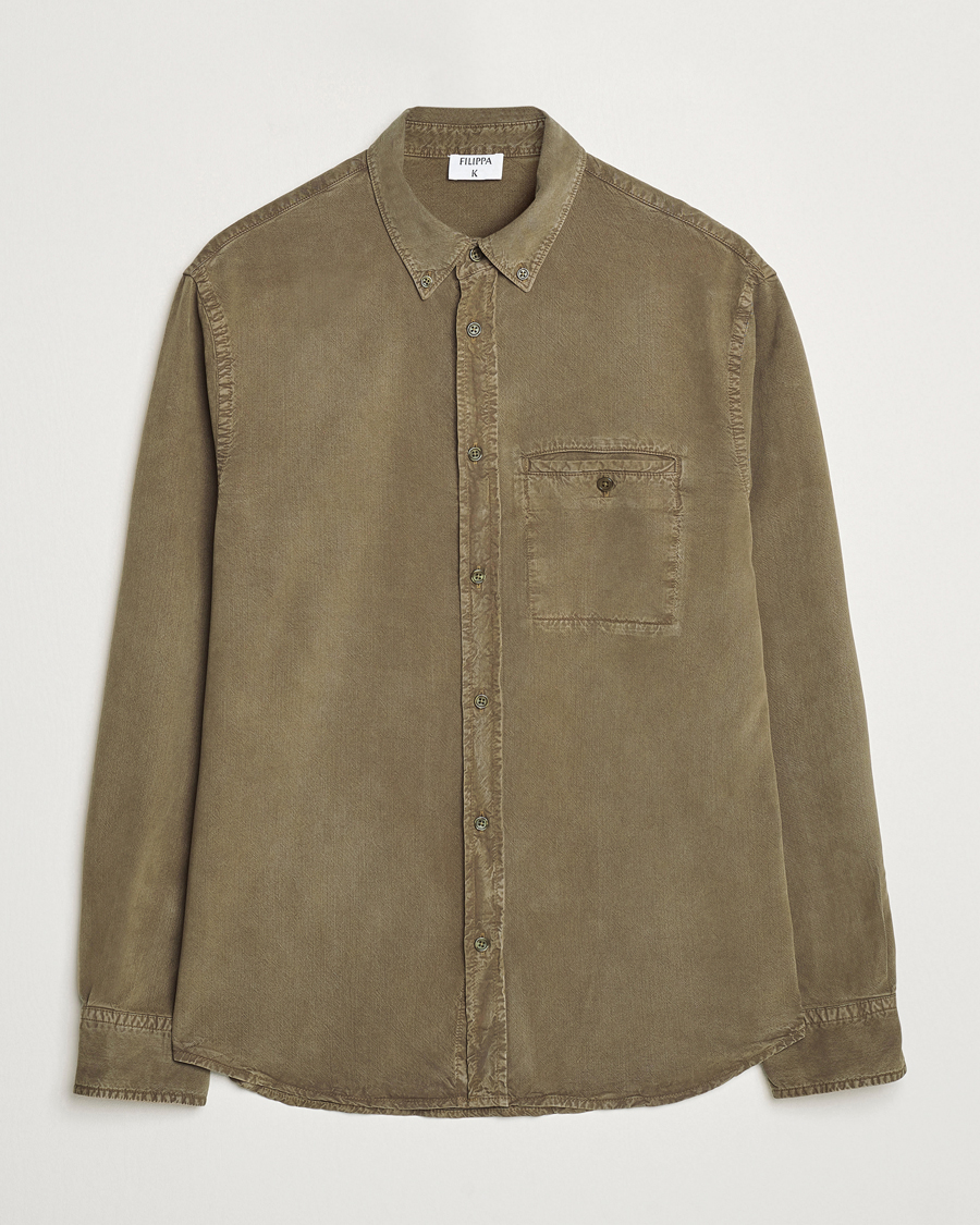 Uomini | Camicie | Filippa K | Zachary Lyocell Shirt Dark Sage