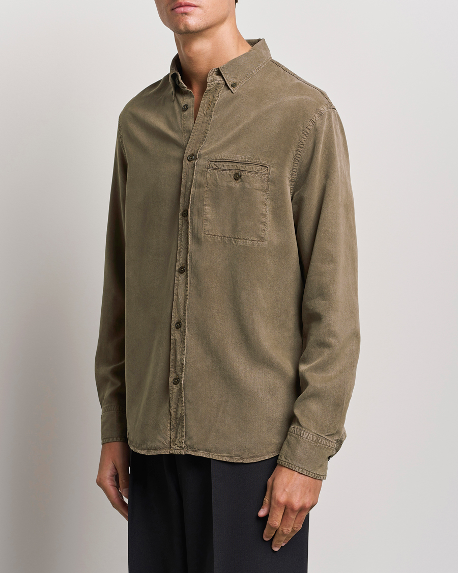 Uomini | Camicie | Filippa K | Zachary Lyocell Shirt Dark Sage