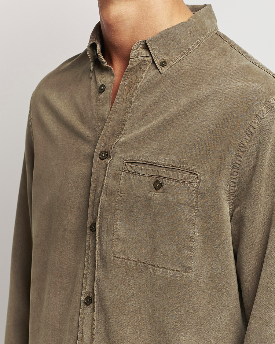 Uomini | Camicie | Filippa K | Zachary Lyocell Shirt Dark Sage