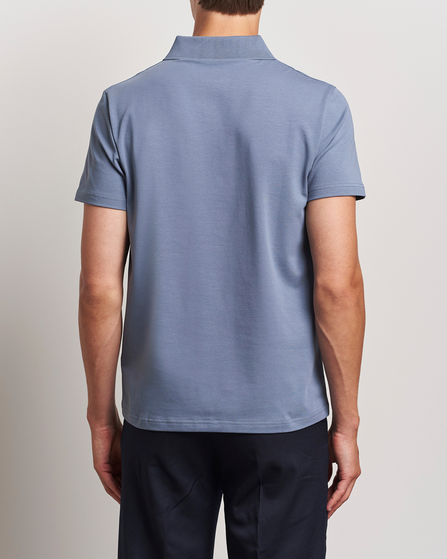 Uomini | Polo | Filippa K | Soft Lycra Polo T-Shirt Grey Blue