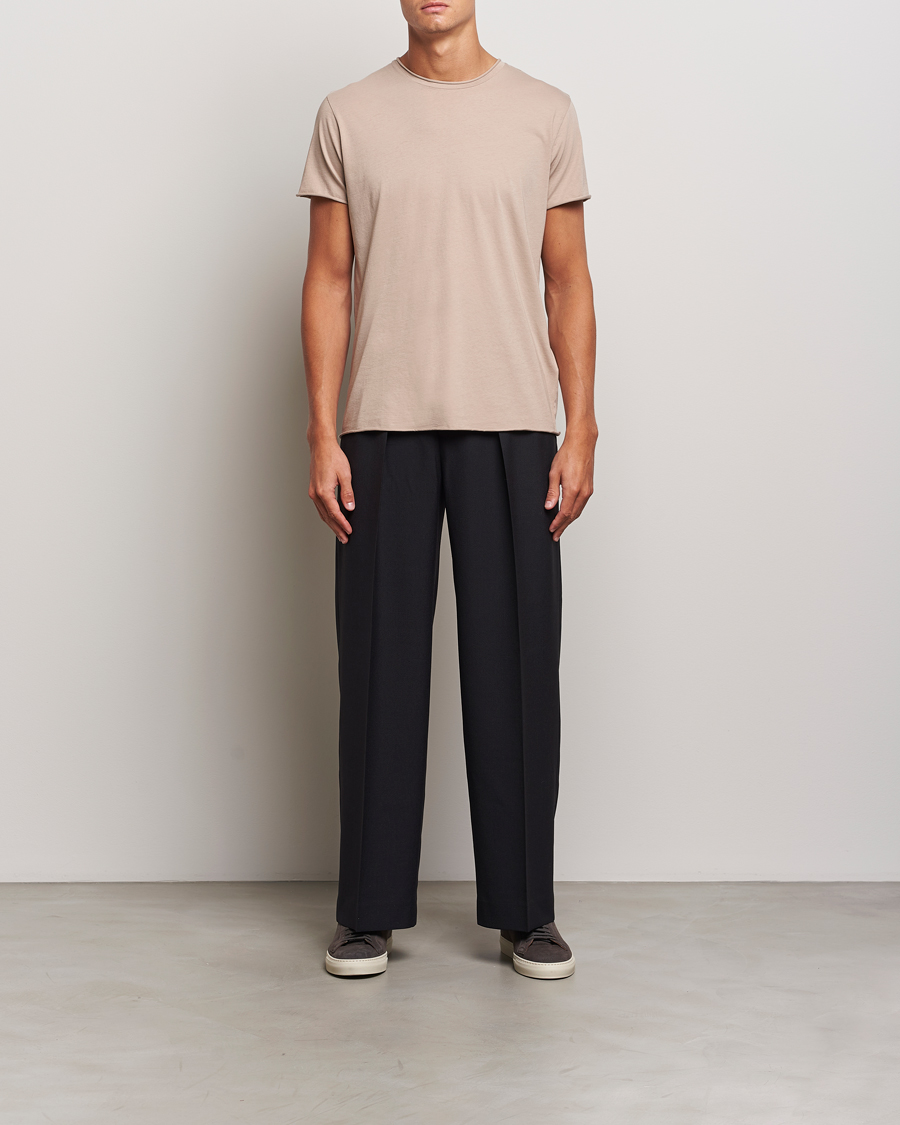 Uomini | T-shirt | Filippa K | Roll Neck Crew Neck T-Shirt Faded Khaki