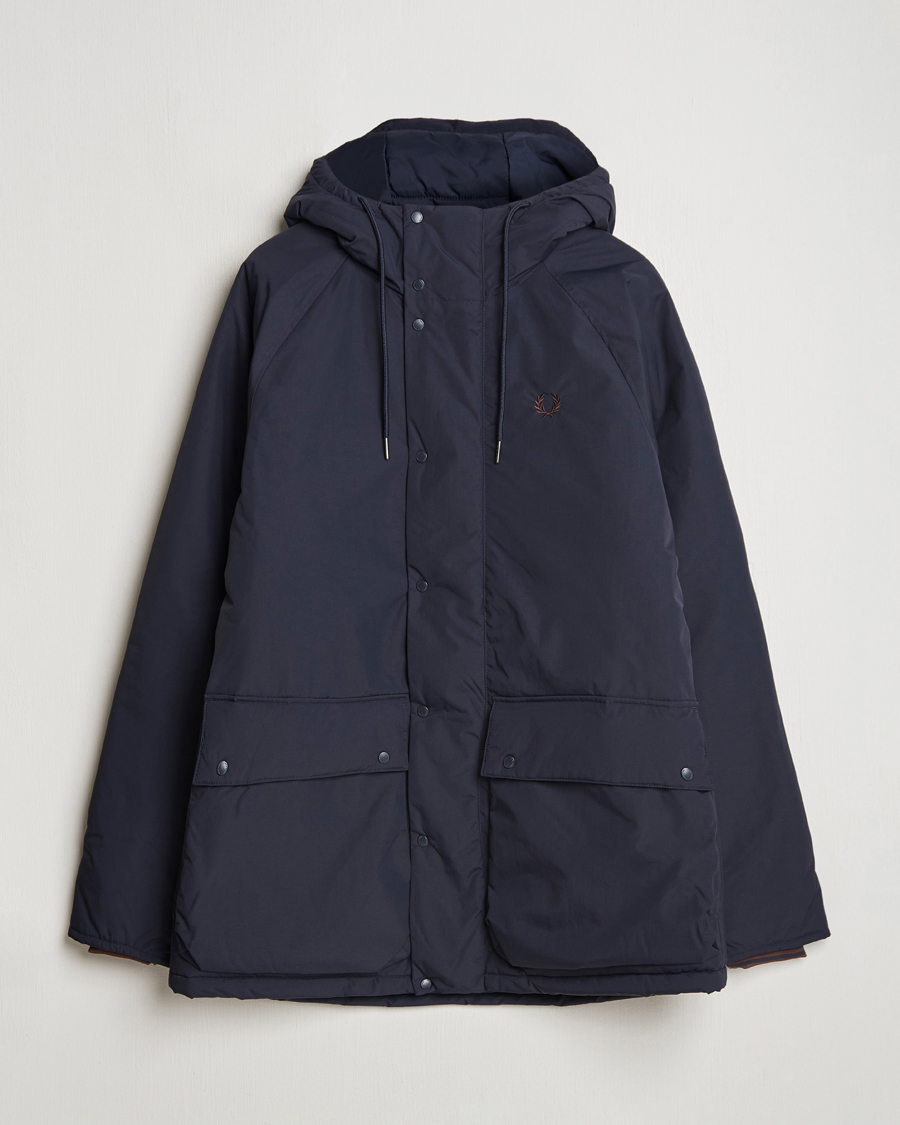 Uomini | Giacche | Fred Perry | Padded Zip Through Parka Navy