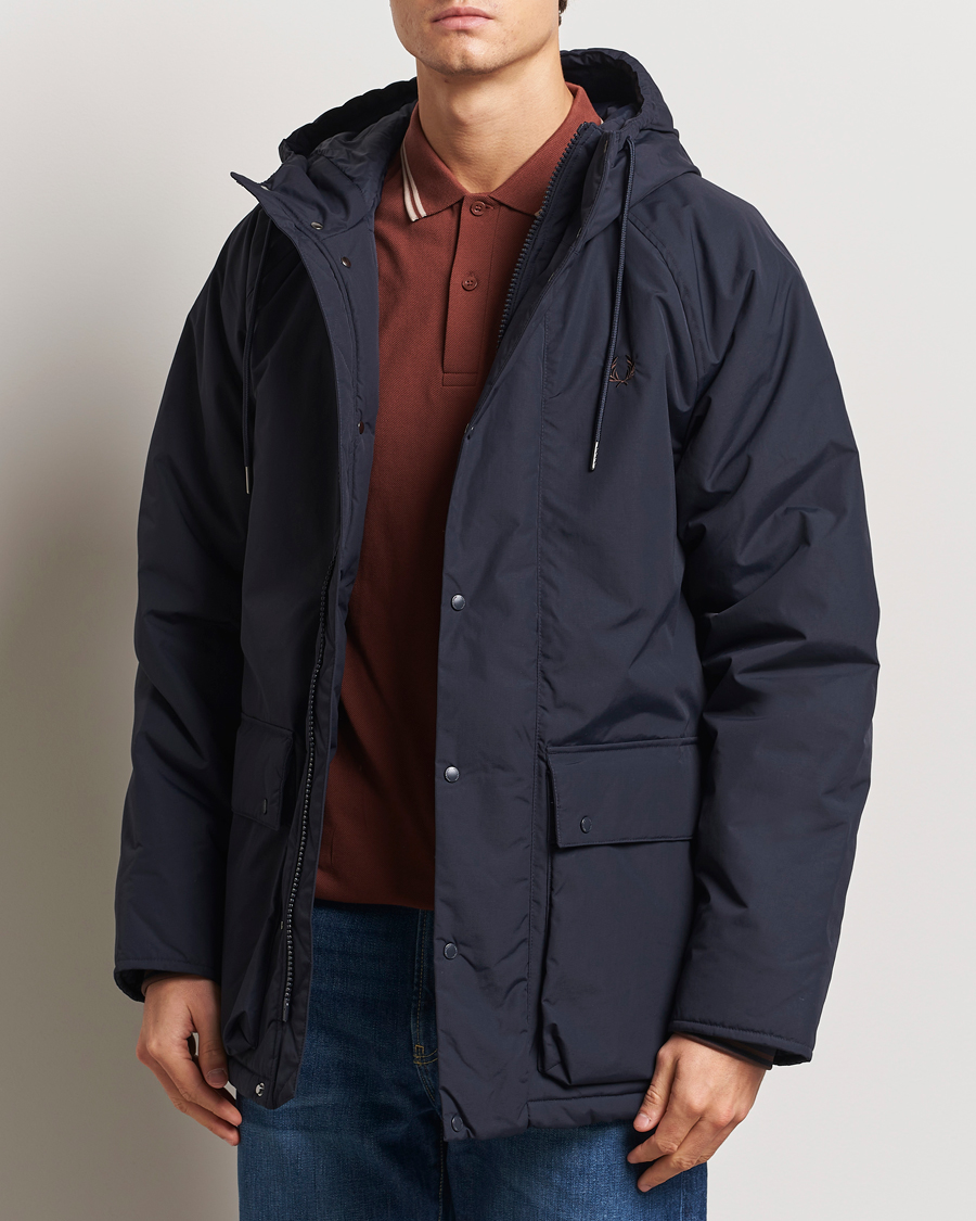 Uomini | Giacche | Fred Perry | Padded Zip Through Parka Navy