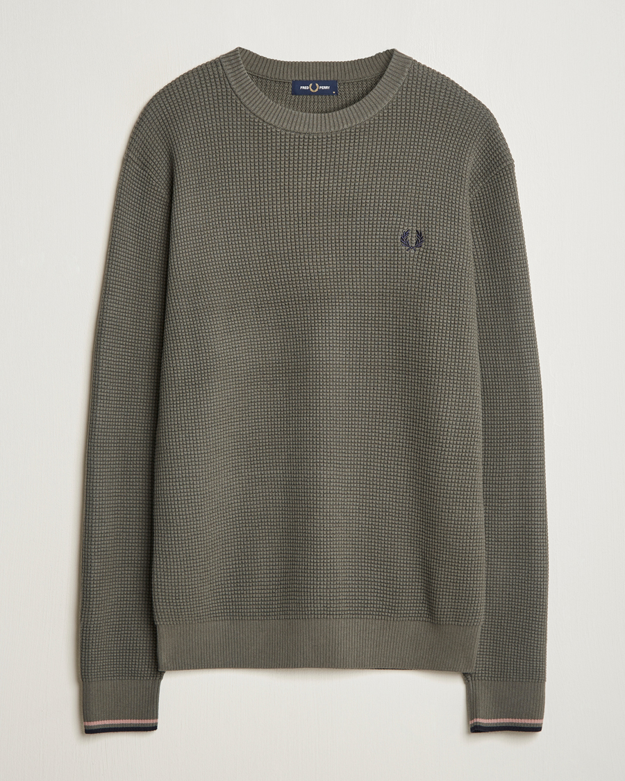 Uomini | Maglieria | Fred Perry | Waffle Stitch Jumper Field Green