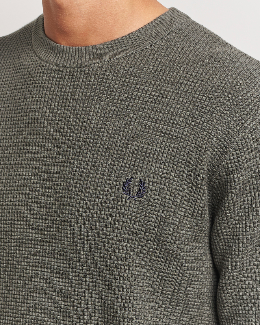 Uomini | Maglieria | Fred Perry | Waffle Stitch Jumper Field Green