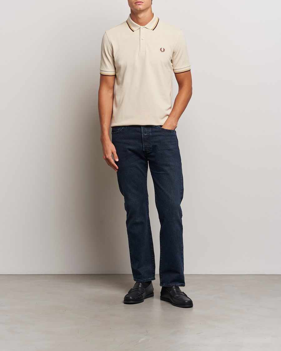 Uomini | Polo | Fred Perry | Twin Tipped Shirt Oatmeal