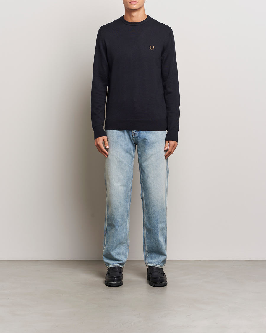 Uomini | Maglieria | Fred Perry | Classic Crew Neck Jumper Navy