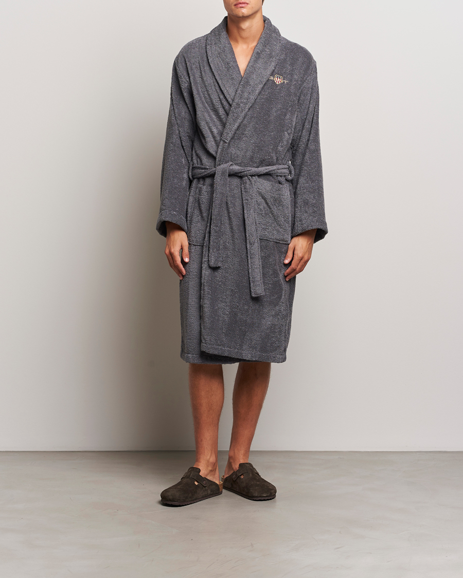 Uomini | GANT Archive Shield Terry Robe Anchor Grey | Gant | Archive Shield Terry Robe Anchor Grey