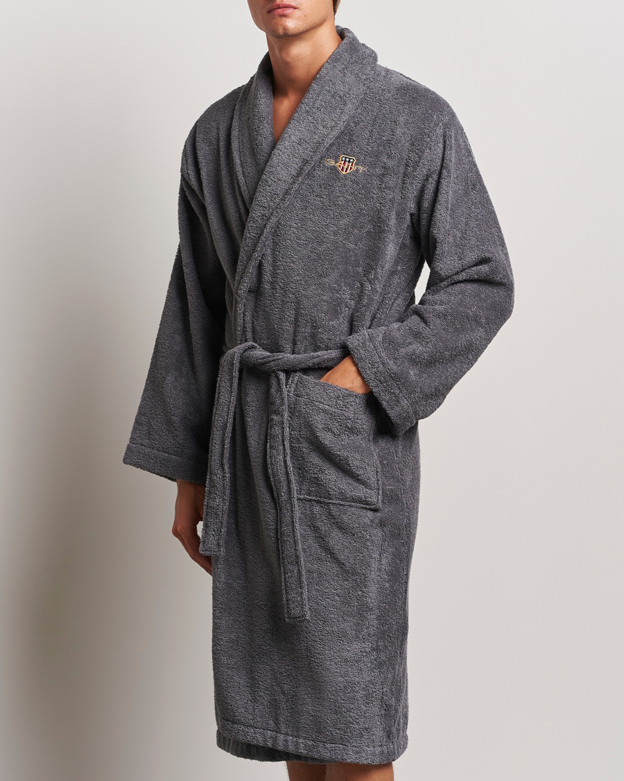 Uomini | GANT Archive Shield Terry Robe Anchor Grey | Gant | Archive Shield Terry Robe Anchor Grey