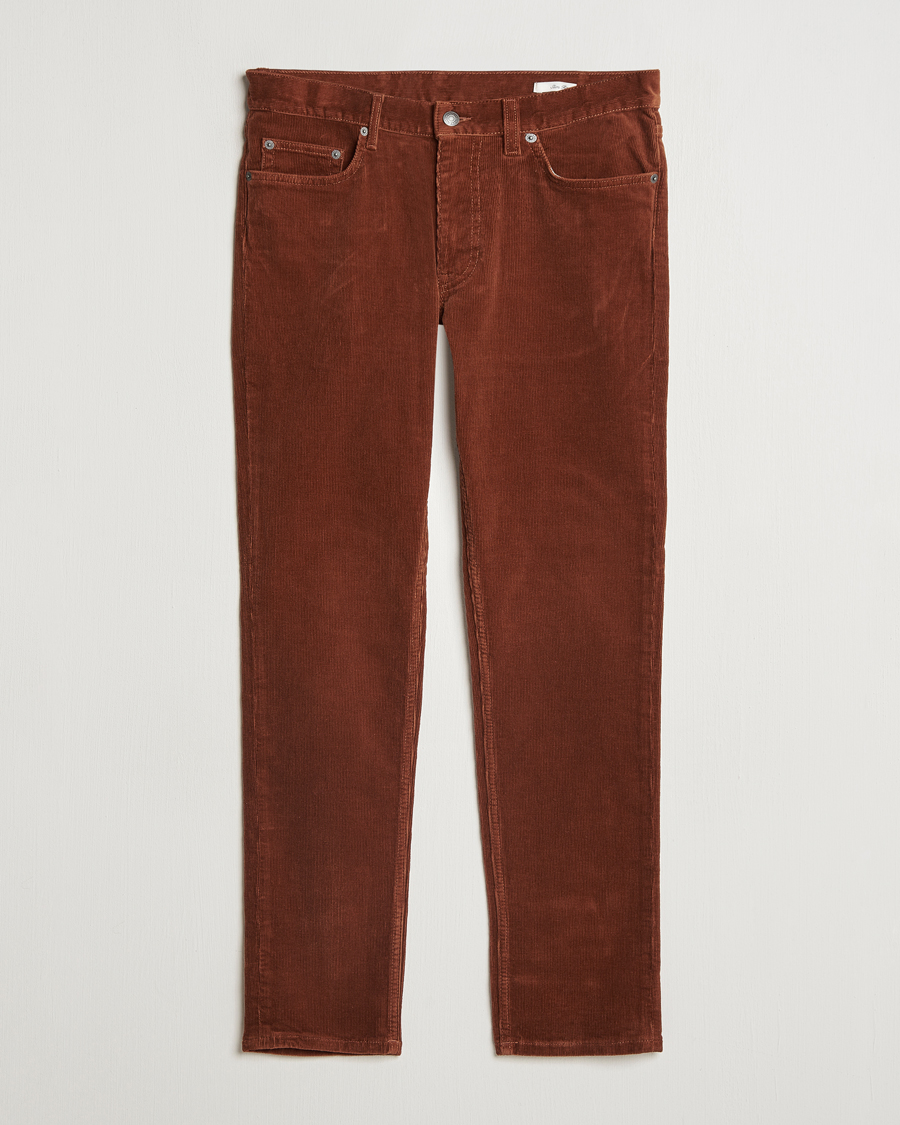 Uomini | Pantaloni | Gant | Cord 5-Pocket Jeans Chocolate Brown