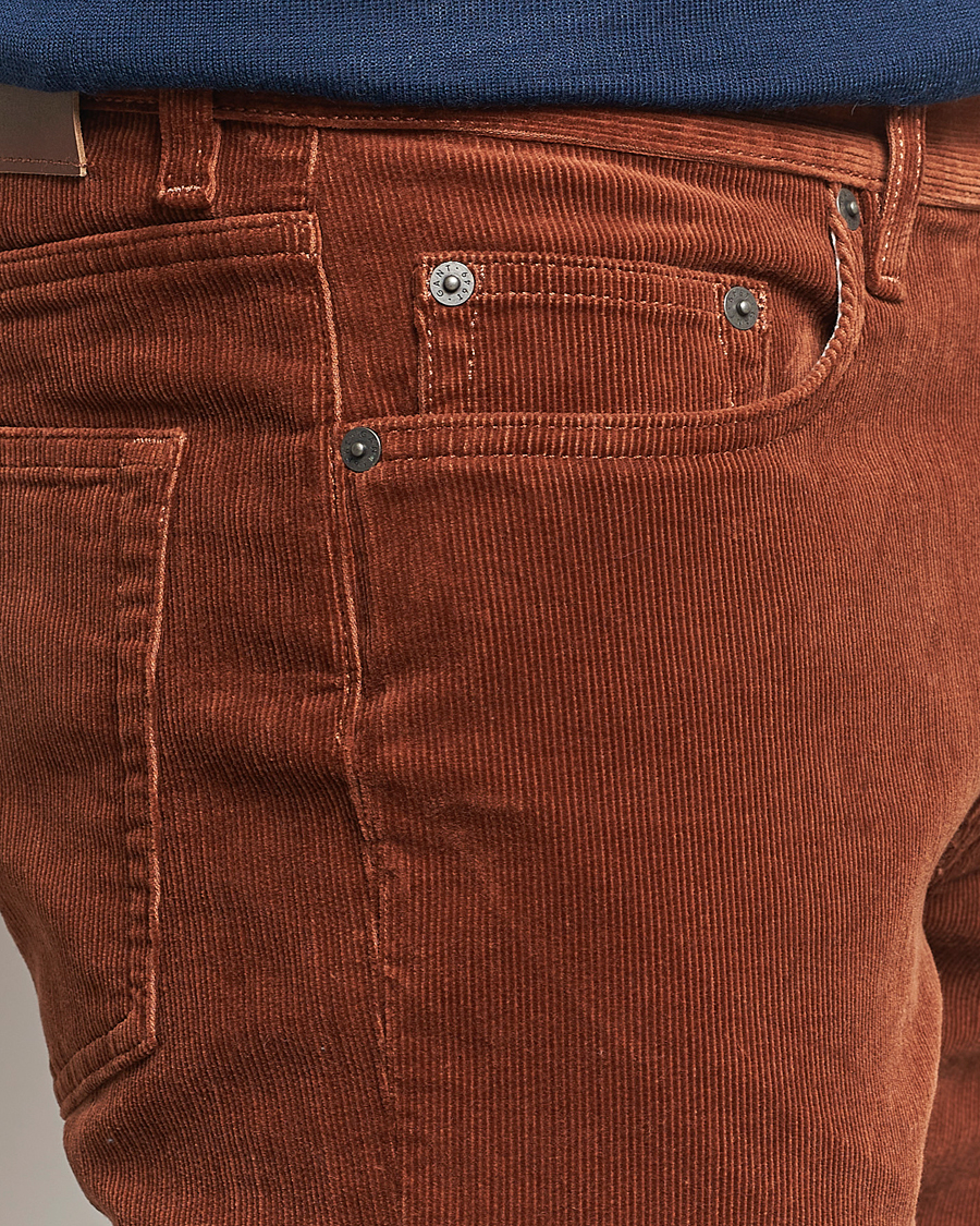 Uomini | Pantaloni | Gant | Cord 5-Pocket Jeans Chocolate Brown