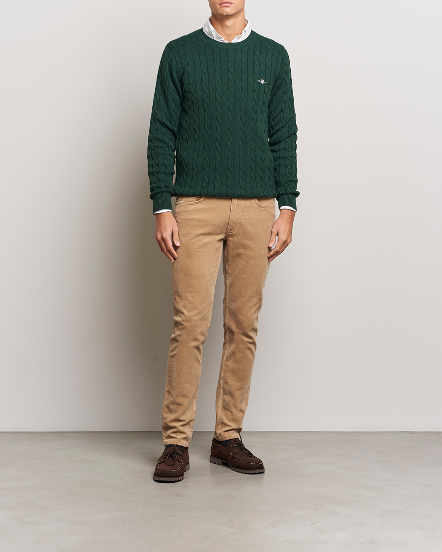 Uomini | Pantaloni | Gant | Cord 5-Pocket Jeans Dark Khaki