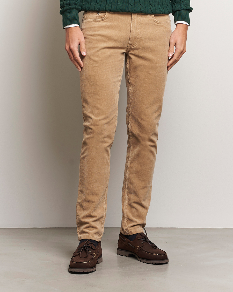 Uomini | Pantaloni | Gant | Cord 5-Pocket Jeans Dark Khaki