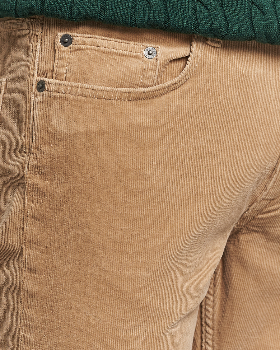 Uomini | Pantaloni | Gant | Cord 5-Pocket Jeans Dark Khaki