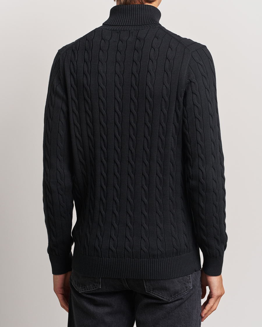 Uomini | Maglieria | GANT | Cotton Cable Turtle Neck Black
