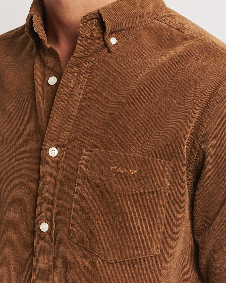 Uomini | Camicie | Gant | Regular Fit Corduroy Shirt Brown Melange