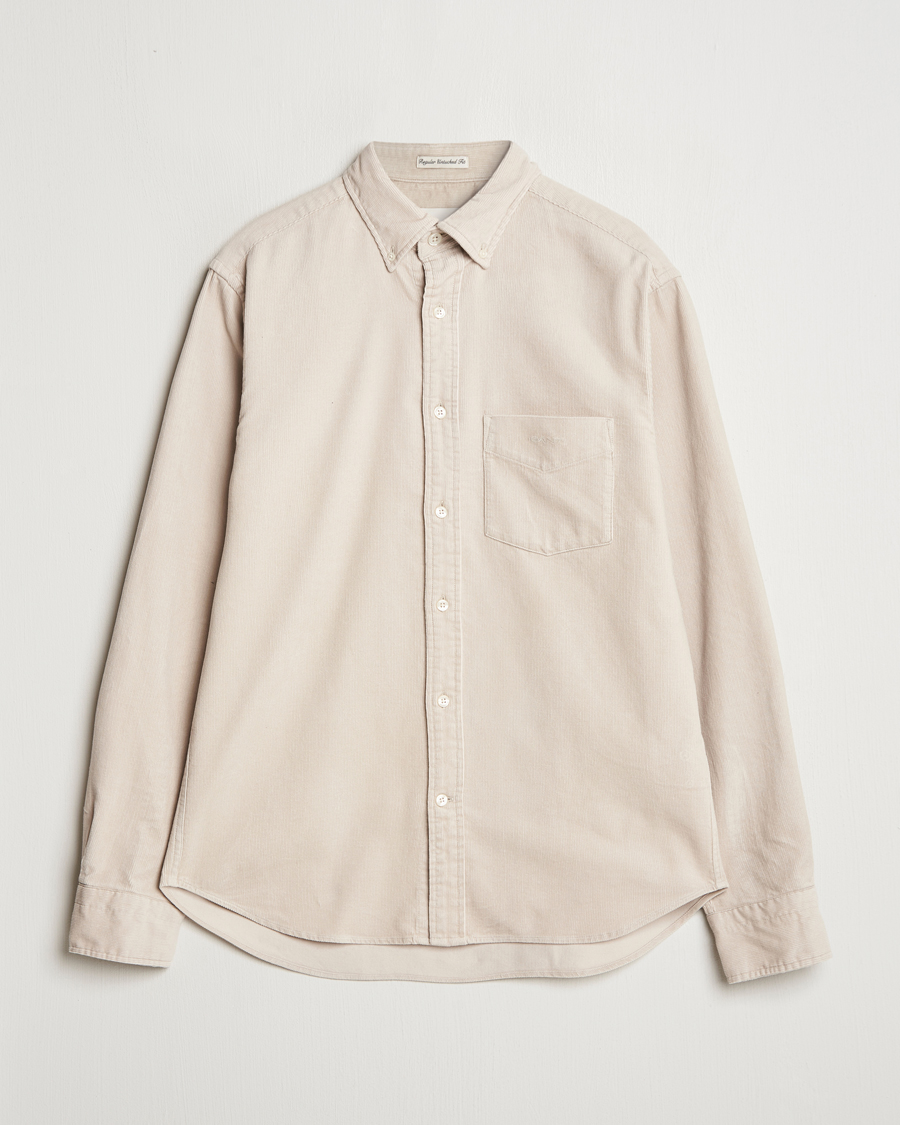Uomini | Camicie | Gant | Regular Fit Corduroy Shirt Putty