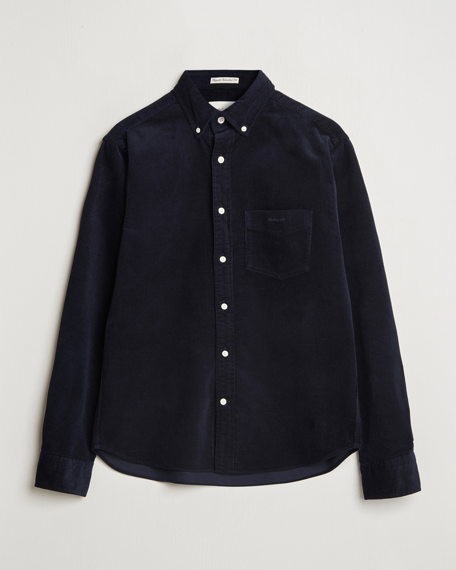 Uomini | Camicie | Gant | Regular Fit Corduroy Shirt Evening Blue