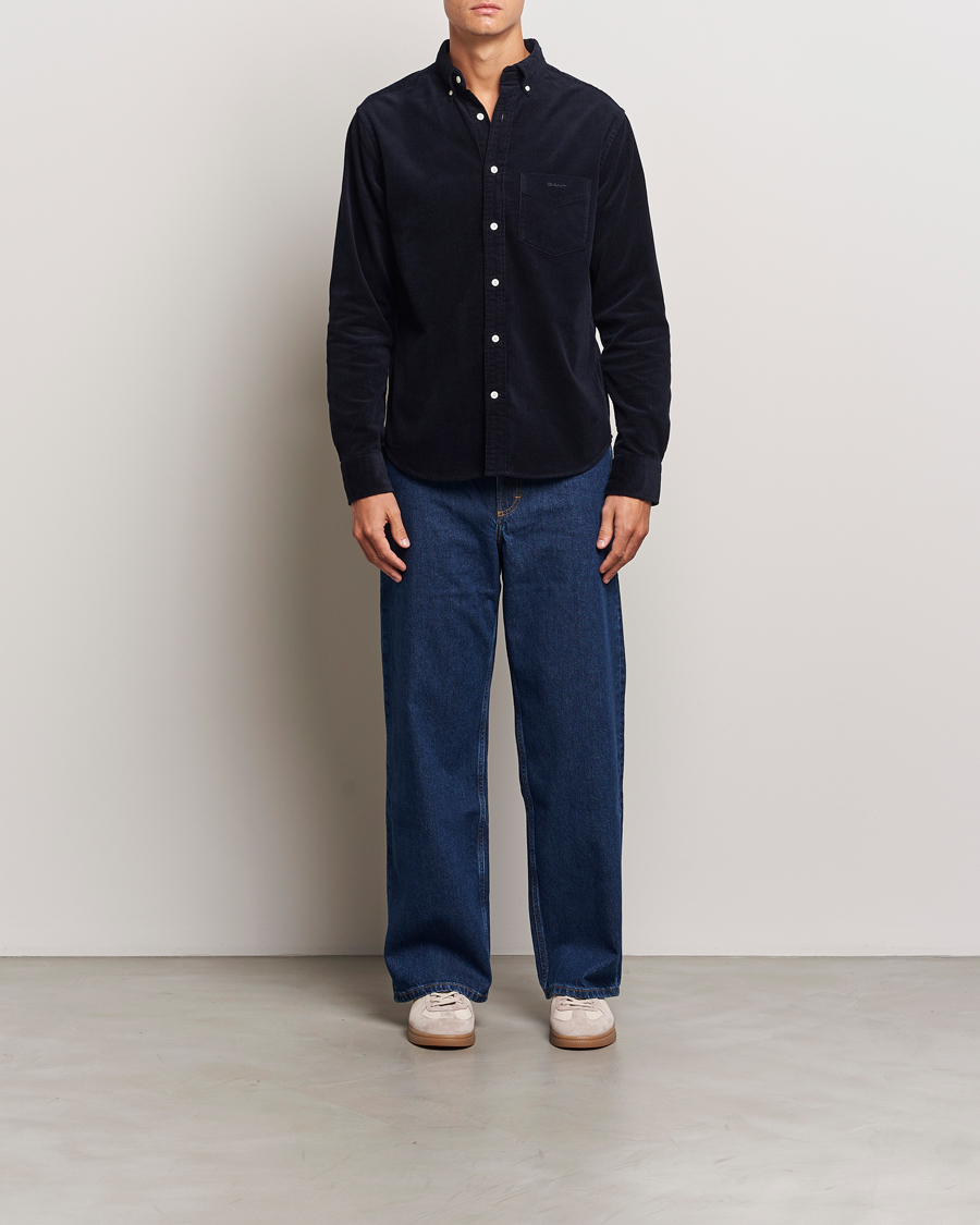 Uomini | Camicie | Gant | Regular Fit Corduroy Shirt Evening Blue