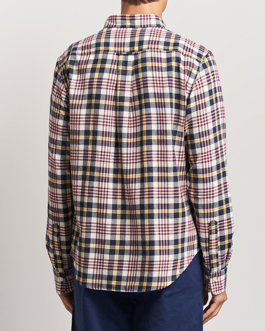 Uomini | Camicie | Gant | Regular Flannel Plaid Shirt Cream