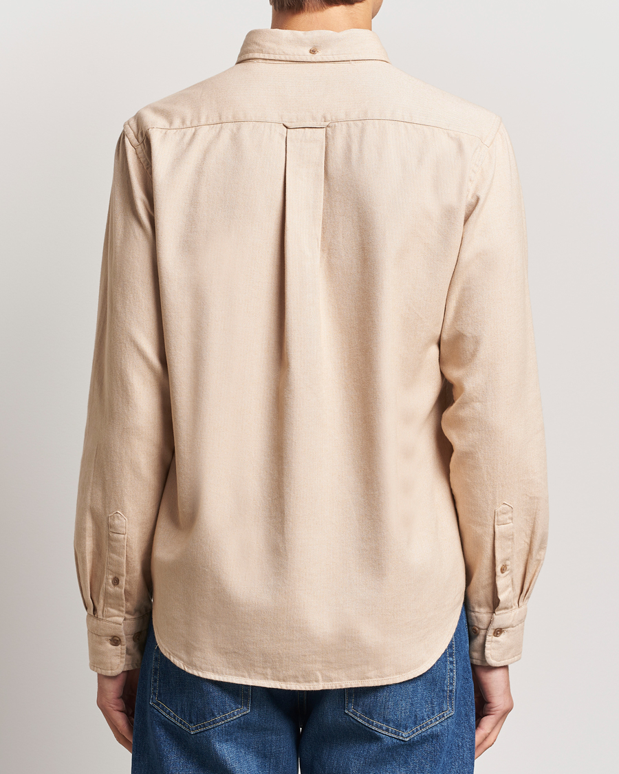 Uomini | Camicie | Gant | Regular Herringbone Flannel Shirt Caramel Beige