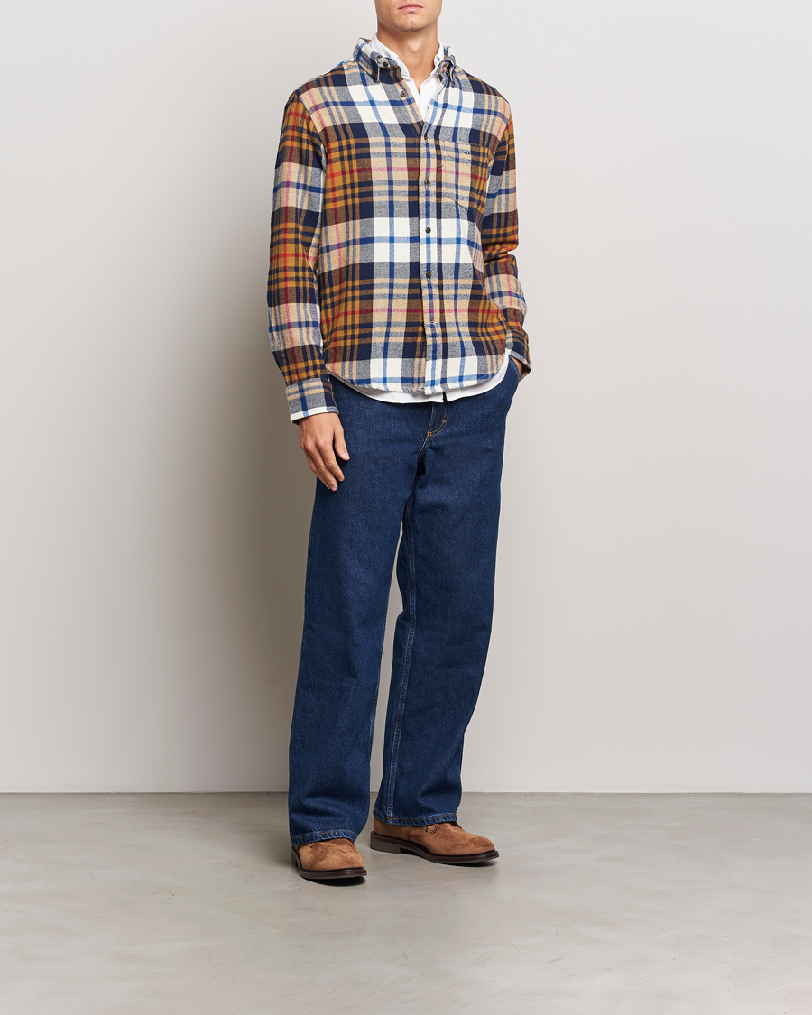 Uomini | Camicie | Gant | Twill Checked Shirt Beige