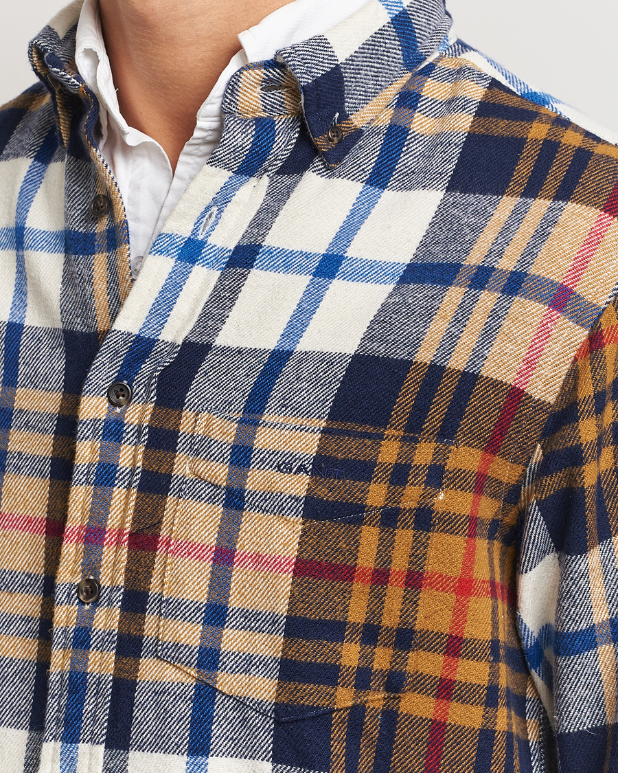 Uomini | Camicie | Gant | Twill Checked Shirt Beige