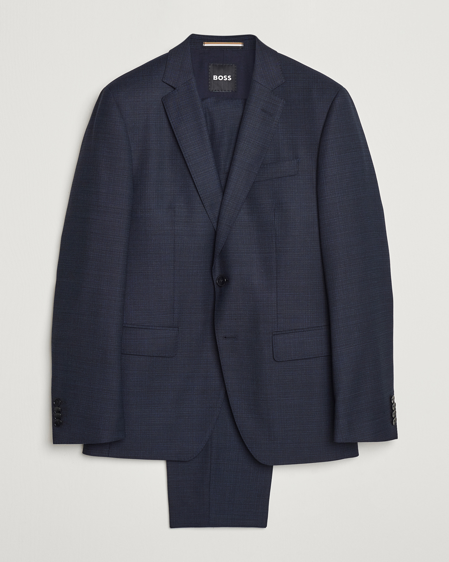 Uomini | Abiti | BOSS BLACK | Huge Wool Suit Open Blue